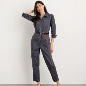 NWT Standard Zip Front Jumpsuit in Cotton Twill Women's M in Iron